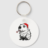 Capybara Smoking Christmas Ugly Cigarette Gen Z Sleutelhanger (Voorkant)