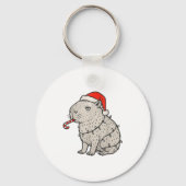 Capybara Smoking Christmas Ugly Cigarette Gen Z Sleutelhanger (Voorkant)