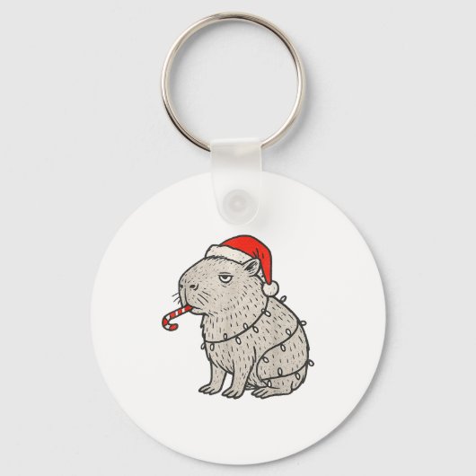 Capybara Smoking Christmas Ugly Cigarette Gen Z  Sleutelhanger (Voorkant)