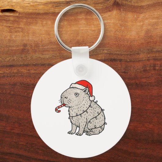 Capybara Smoking Christmas Ugly Cigarette Gen Z  Sleutelhanger (Voorkant)
