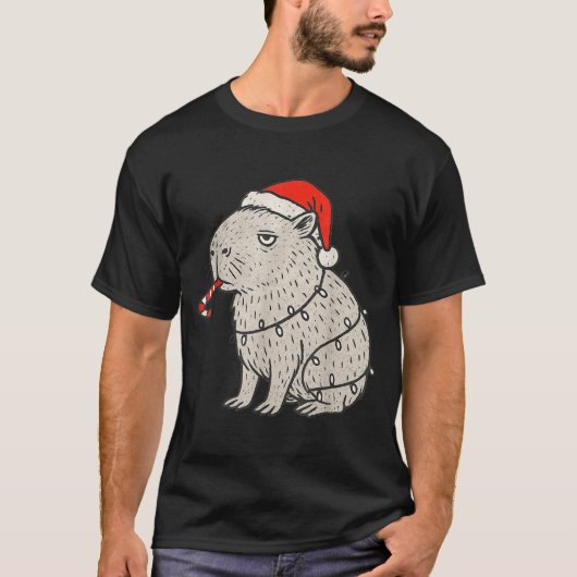 Capybara Smoking Christmas Ugly Cigarette Gen Z  T-shirt (Voorkant)