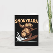 Capybara Snowboard - Snowboarder Sneeuw Kaart (Voorkant)