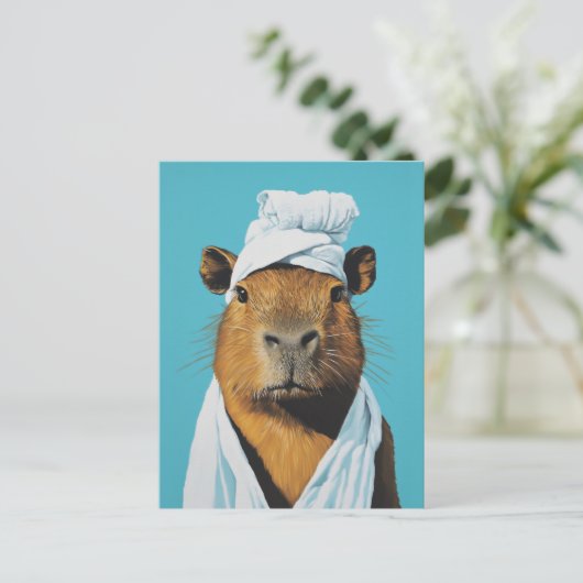 Capybara Spa Day Briefkaart (Staand voorkant)