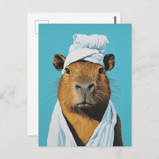 Capybara Spa Day Briefkaart (Voorkant / Achterkant)
