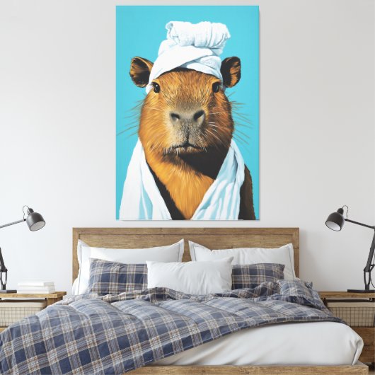 Capybara Spa Day Canvas Afdruk (Insitu (Slaapkamer))