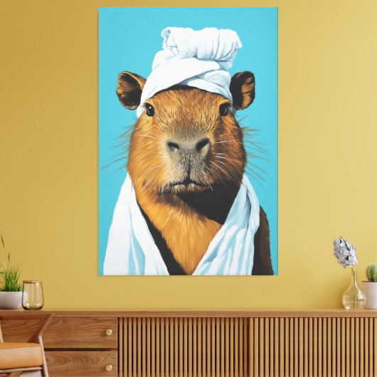 Capybara Spa Day Canvas Afdruk (Insitu (Woonkamer))