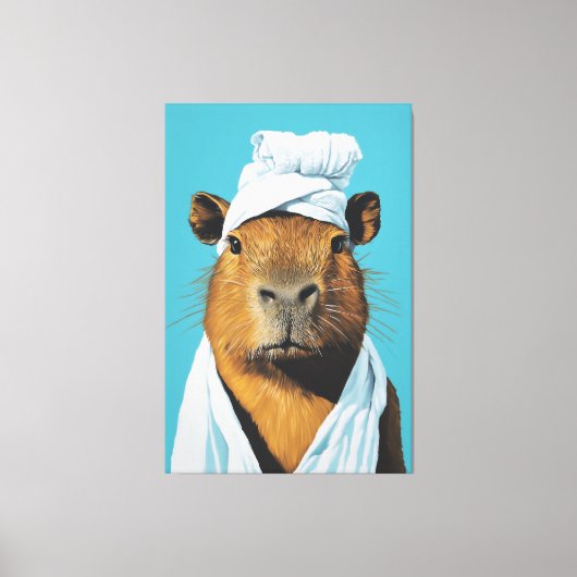 Capybara Spa Day Canvas Afdruk (Voorkant)