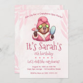 Capybara Spa Party Uitnodiging Capybara verjaardag (Voorkant / Achterkant)