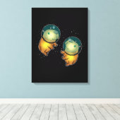 Capybara Space Astronaut Gifts Kinder Capybara Canvas Afdruk (Insitu (Houten vloer))