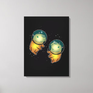 Capybara Space Astronaut Gifts Kinder Capybara Canvas Afdruk