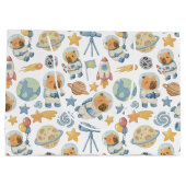 Capybara Space Pattern Grote Geschenktas Groot Cadeauzakje (Achterkant)