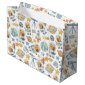 Capybara Space Pattern Grote Geschenktas Groot Cadeauzakje (Achterkant Gekanteld)