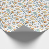 Capybara Space Pattern Wrapping Papierrol Cadeaupapier (Hoek)