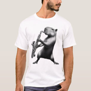 Capybara speelt saxofoon t-shirt