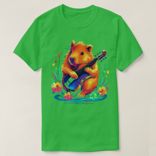 Capybara spelen viool t-shirt (Design voorkant)