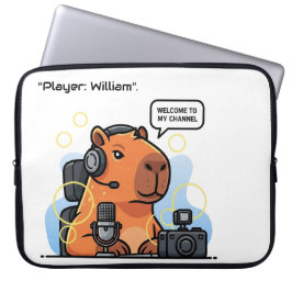 Capybara Streamer Laptop Sleeve – Custom Name or C