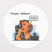 Capybara Streamer Sticker – Custom Gamer Design (Design 1)