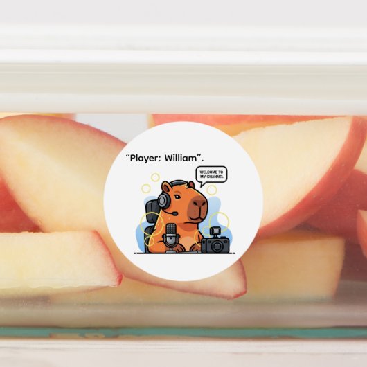 Capybara Streamer Sticker – Custom Gamer Design (Aangebracht)
