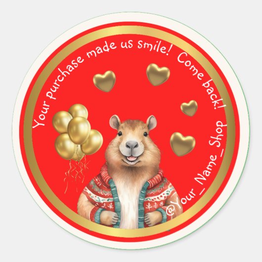 CAPYBARA STYLE ! Your Brand Deserves a Capybara! Ronde Sticker (Voorkant)