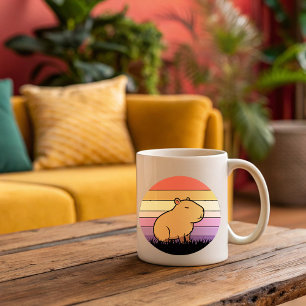Capybara Sunset Mok Ontspannen & esthetisch dier