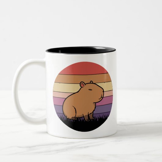Capybara Sunset Mok | Ontspannen & esthetisch dier (Links)