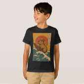 Capybara Surfen Japans T-shirt (Voorkant volledig)