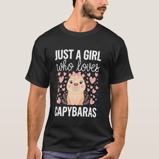 Capybara T-shirt Gewoon Een Meisje Dat Van Capybar (Voorkant)