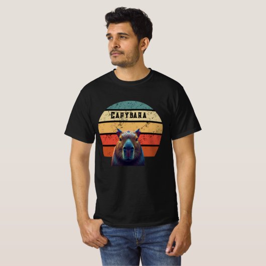 Capybara T-shirt Zonsondergang Tijd (Voorkant volledig)