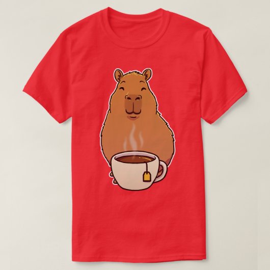 Capybara Tea Cup T-shirt (Design voorkant)
