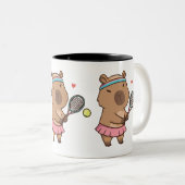 Capybara Tennis Mok | Grappige sportliefhebber kof (Voorkant rechts)
