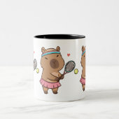 Capybara Tennis Mok | Grappige sportliefhebber kof (Center)
