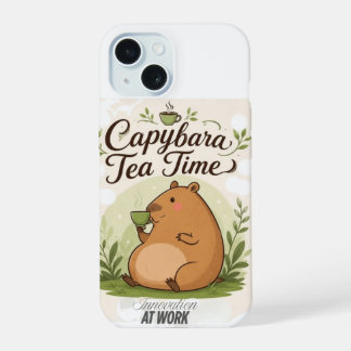 Capybara Theetijd | Schattige Capybara die Thee Dr iPhone 15 Case