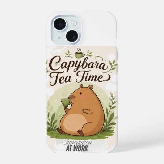 Capybara Theetijd | Schattige Capybara die Thee Dr iPhone 15 Case (Achterkant)