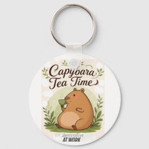 Capybara Theetijd Schattige Capybara die Thee Dr Sleutelhanger