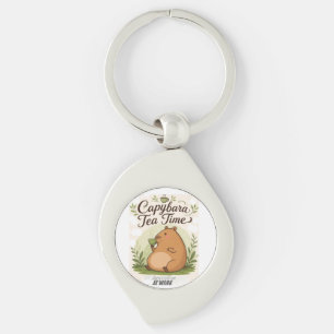 Capybara Theetijd Schattige Capybara die Thee Dr Sleutelhanger
