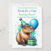 Capybara-thema jongensverjaardagsfeestje kaart (Voorkant)