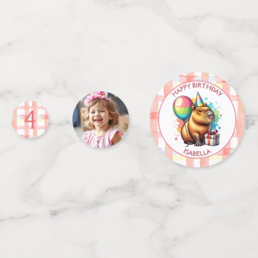 Capybara thema Verjaardagsfeestje voor meisjes Confetti (Voorkanten)
