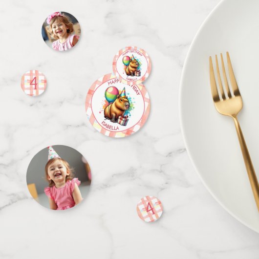 Capybara thema Verjaardagsfeestje voor meisjes Confetti (Groep)