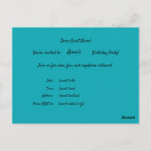 Capybara Thema Verjaardagsuitnodiging Postkaart (Achterkant)