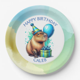  Capybara Themed Boy's Birthday Party Personalized Papieren Bordje