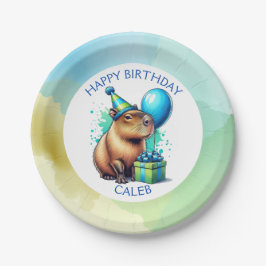  Capybara Themed Boy's Birthday Party Personalized Papieren Bordje