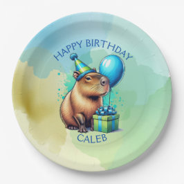 Capybara Themed Boy's Birthday Party Personalized Papieren Bordje