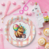 Capybara themed Girl's Birthday Party Papieren Bordje (Feest)