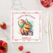 Capybara themed Girl's Birthday Party Servet (Insitu)