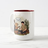 Capybara therapie tijd piepen als je overweldigd b tweekleurige koffiemok (Voorkant links)