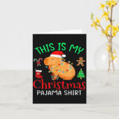 Capybara This Is My Christmas Pajama Capy Santa Me Kaart (Gele Bloem)