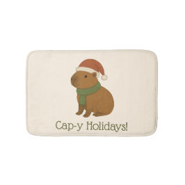 Capybara tijdens de kerst badmat