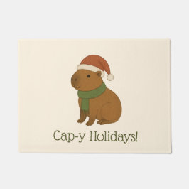 Capybara tijdens de kerst deurmat