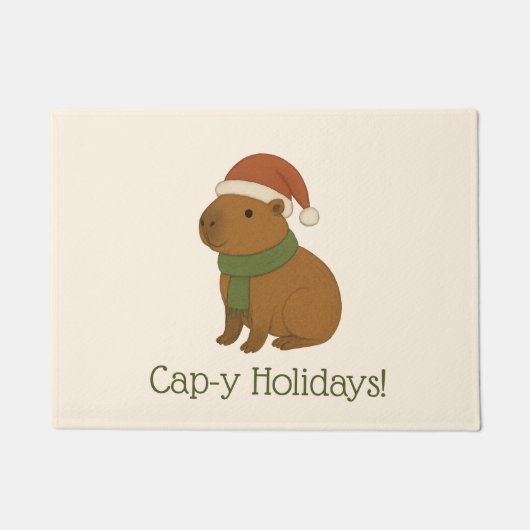 Capybara tijdens de kerst deurmat (Voorkant)