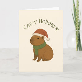 Capybara tijdens de kerst kaart